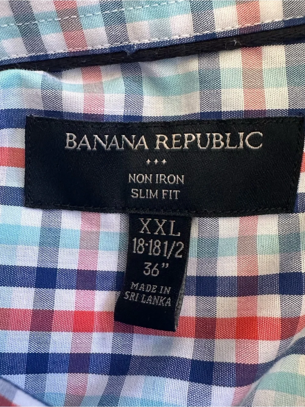 Banana Republic Men’s Non Iron Slim Fit Button Up Preppy Plaid Shirt Size XXL